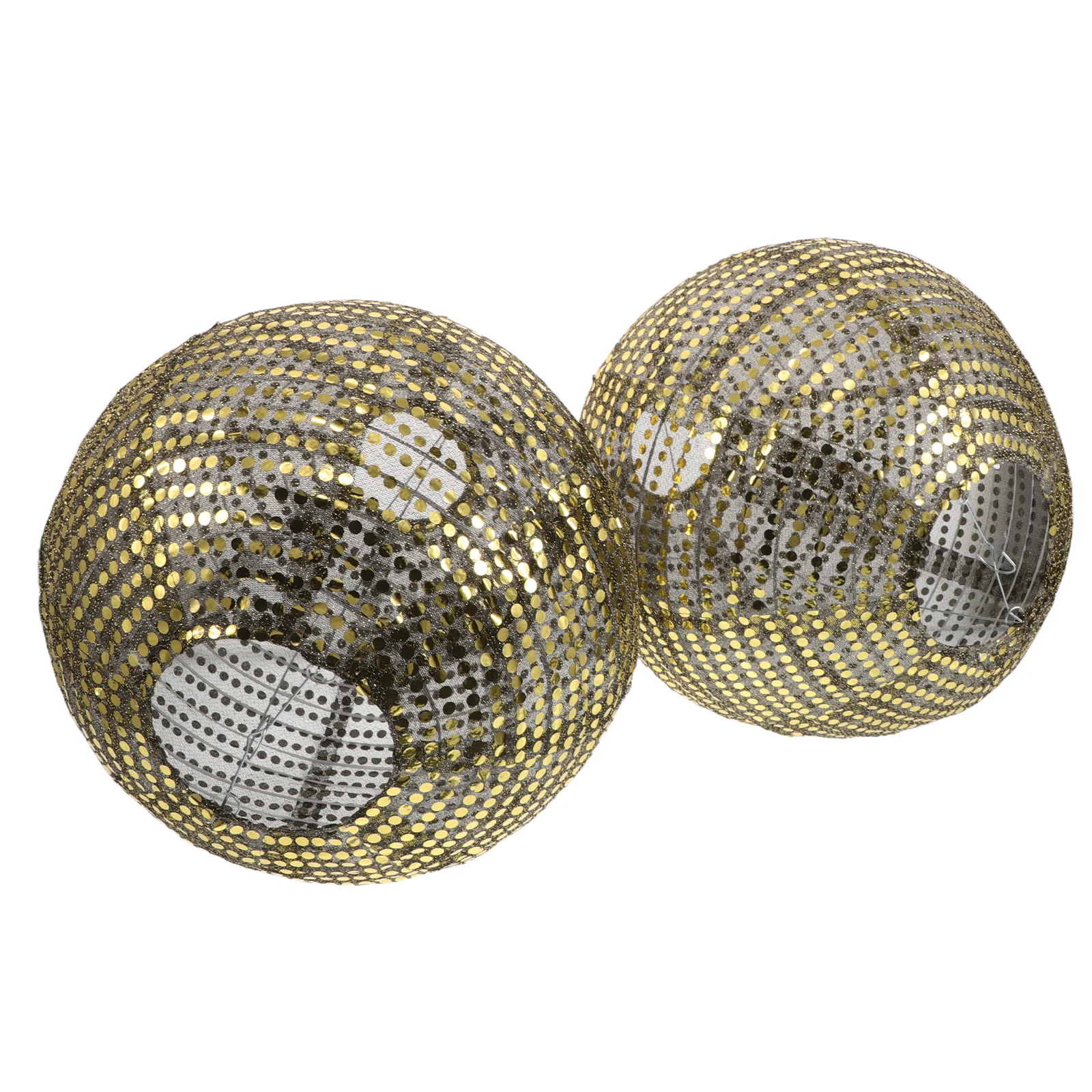 

2pcs Gold Sequin Lanterns Round Hanging Disco Themed Glitter Globe Lamp Shade For Home Bedroom Party Decor Birthday Bridal