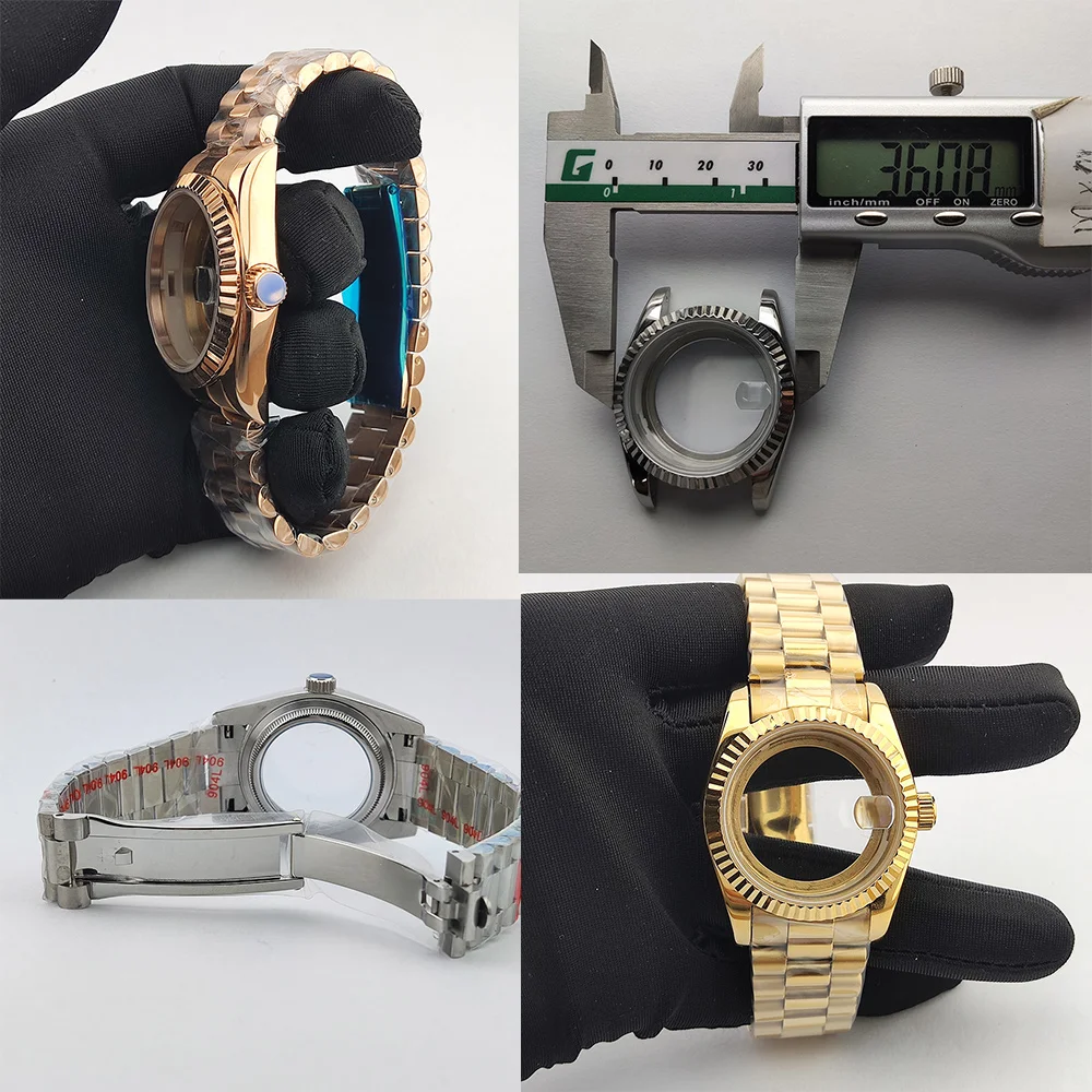 Корпус Miyota8285, 36 мм, корпус из нержавеющей стали, мужские автоматические часы с сапфировым стеклом, подходит для 8285, аксессуары для часов с механизмом