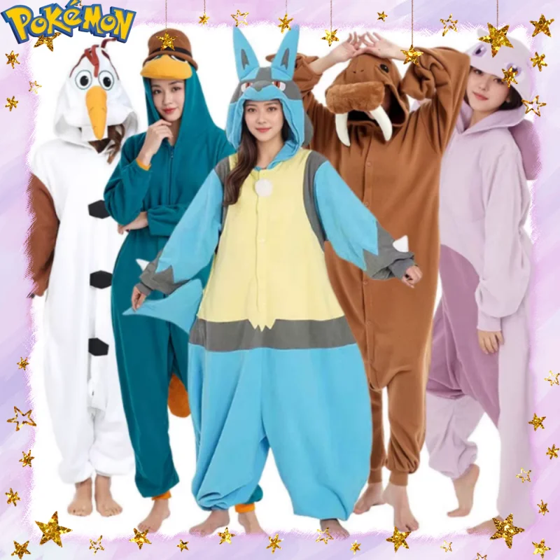 Snorlax Squirtle Mewtwo Onesie Kigurumi Pikachu Gengar Cosplay disfraz Halloween adulto Anime gato Eevee pijamas Pijama