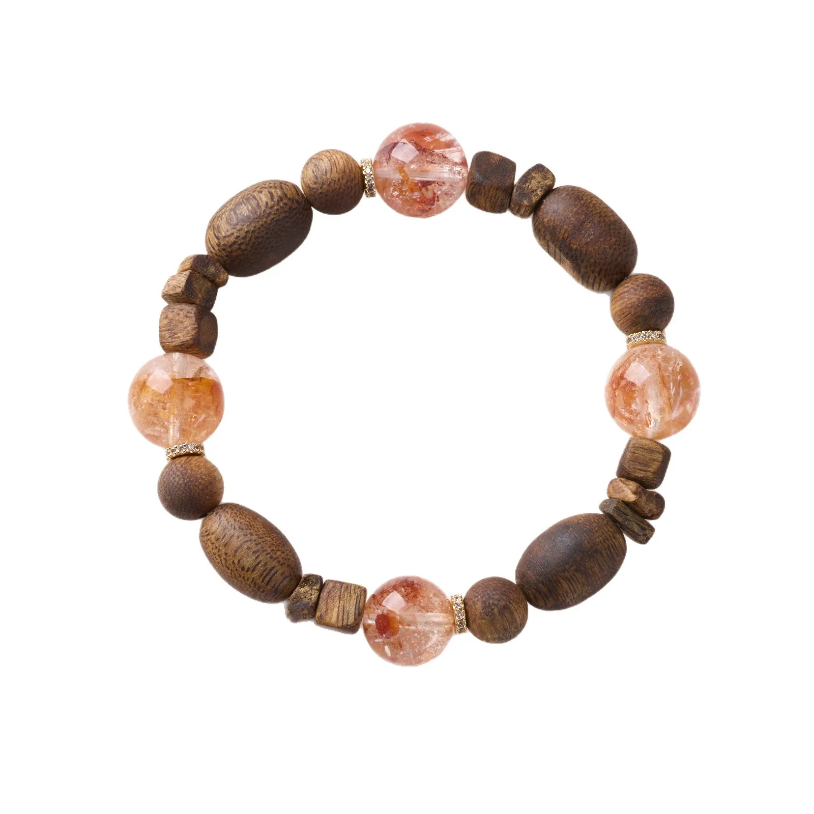 

2026 Natural Agarwood Red Gel Flower Bracelet Chinese Style Good Luck Prayer Bead Bracelet Spiritual Meditation Jewelry Gifts