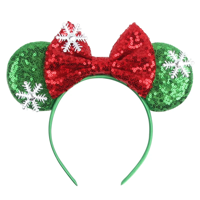 Neues Weihnachts-Mausohren-Stirnband mit Pailletten-Schleifen für Mädchen, Erwachsene und Kinder, DIY-Party-Cosplay-Haaraccessoires, Prinzessinnen-Haarband – Detail 11