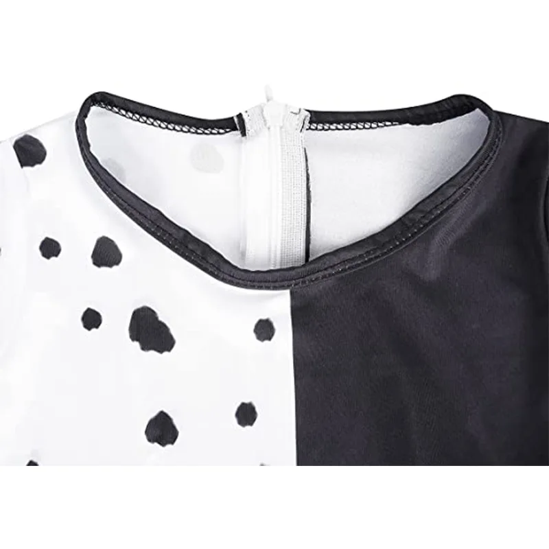 Costume de Cosplay de sorcière blanche Bla, ensemble complet loween 0 dalmatiens Cruella, vêtements de spectacle sur scène ethniques traditionnels pour femmes