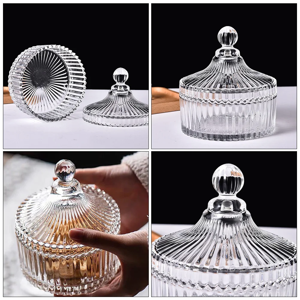 

Multipurpose Glass Storage Jar Transparent Candy Container Kitchen Bedroom Decorative Tank Candy Jar Food Container