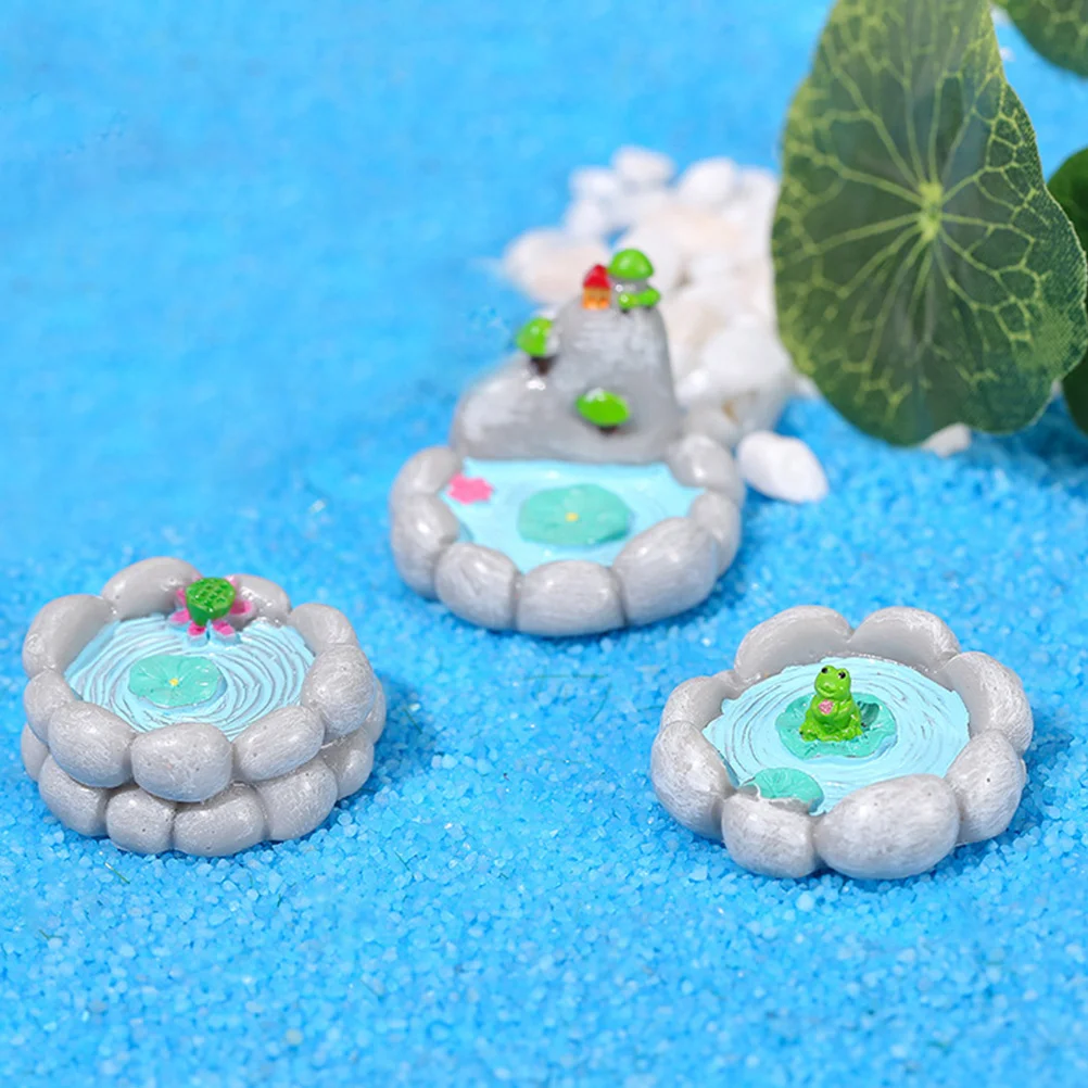 

9 шт. миниатюрный пруд из смолы, декоративный мини-пруд, орнамент для дома и сада, микропейзаж, садовый декор, поделки из смолы