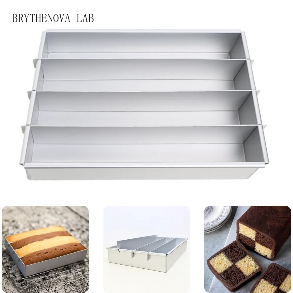 10 X 6 Inch Battenberg Cake Tin Movable Cake Rectangular Pan for Baking Perfect for Birthday Cakes