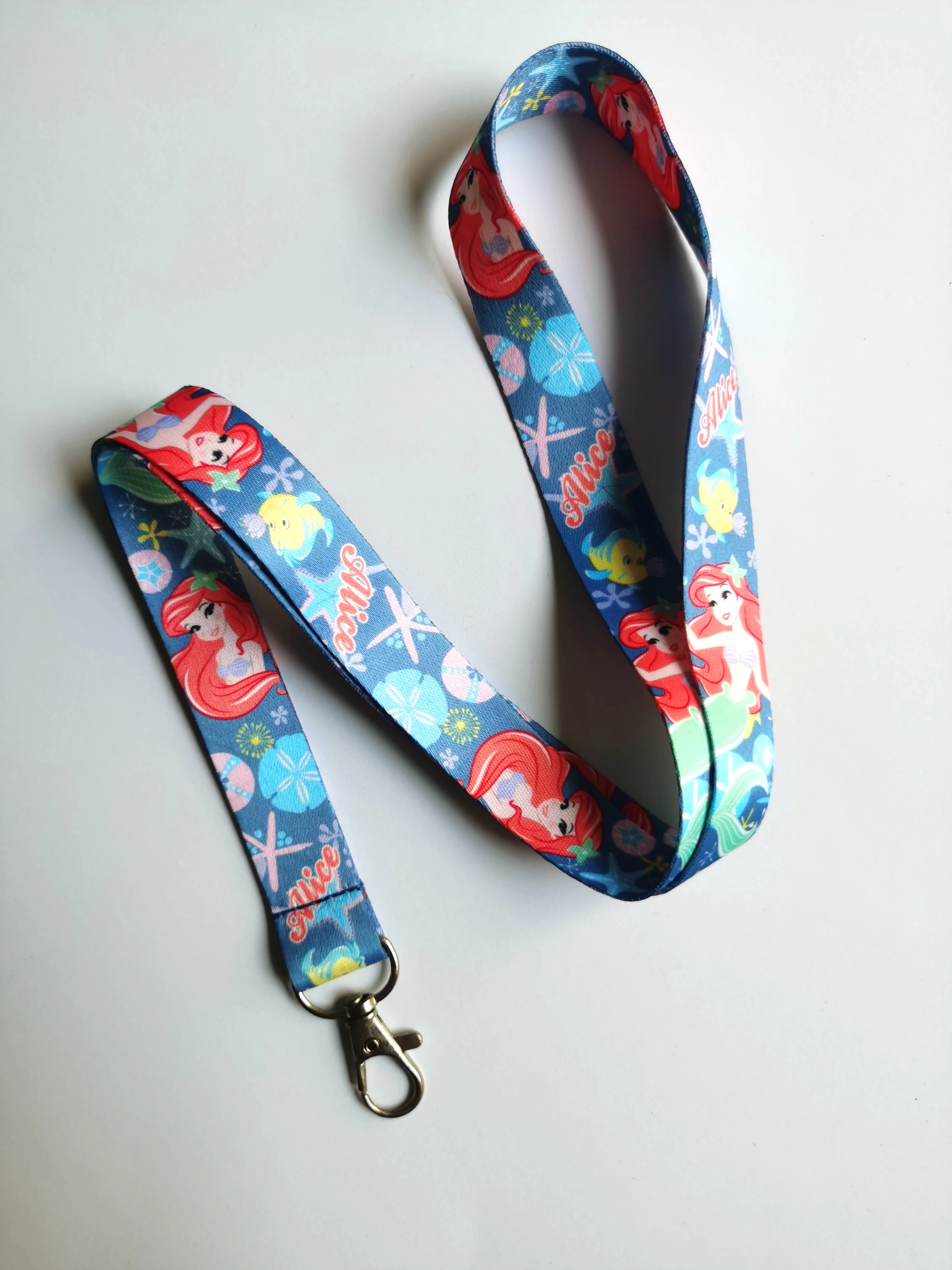 

New 1 pcs Disney ARIEL princess Lanyards Keys Neck Strap For Card Badge Key Chain Lanyard Key Holder DIY Hang Rope Keyrings
