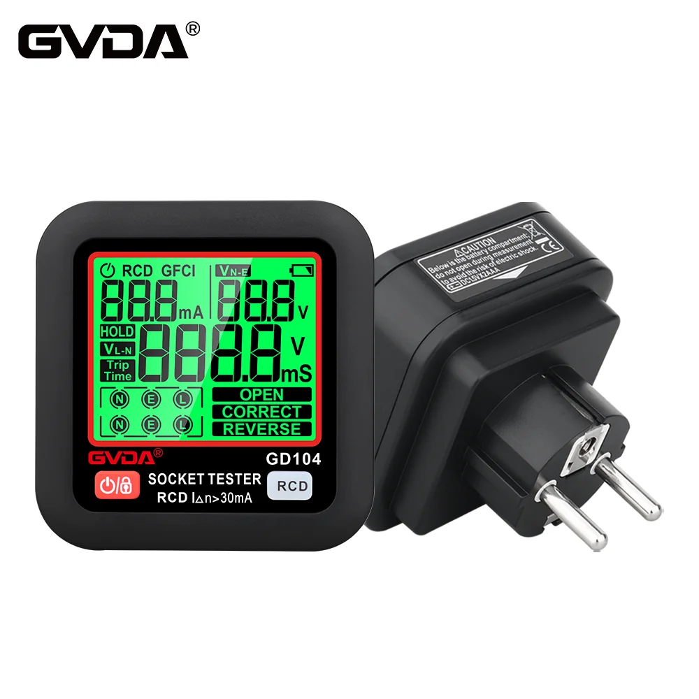 gvda profissional soquete tester rcd gatilho corrente vazamento detector de tensao plug ue disjuntor eletrico finder phase check 01