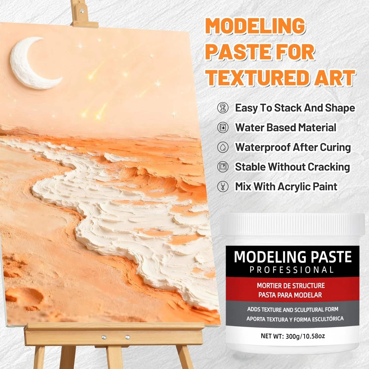 3D Texture Paste for Artists: Easy-to-Use Sculpting Gel for DIY Art, Crafts & Holiday Gifts, Premium Painting & Drawing Supplies image 4