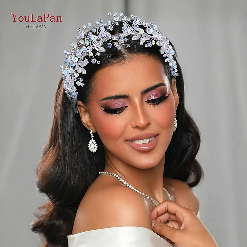 

TOPQUEEN Wedding Bride Hair Hoop Rhinestone Hairbands Crystal Crown Bridal Tiara Banquet Headband Vintage Hair Accessories HP911
