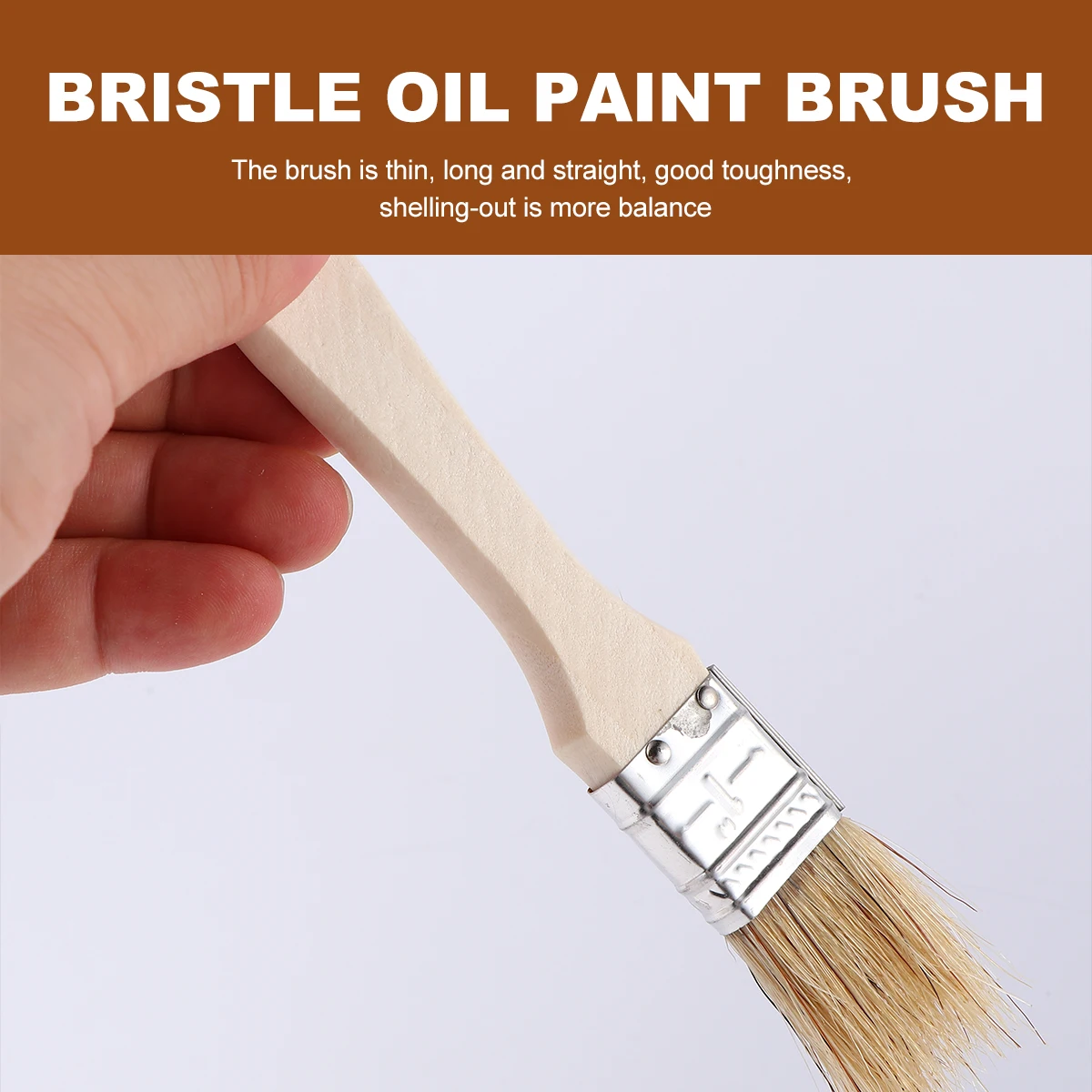 

9Pcs Bristle Brush Wooden Handle Oil Painting Brush Set for Acrylic Gouache Watercolor Cooking Bbq Heat Resistant