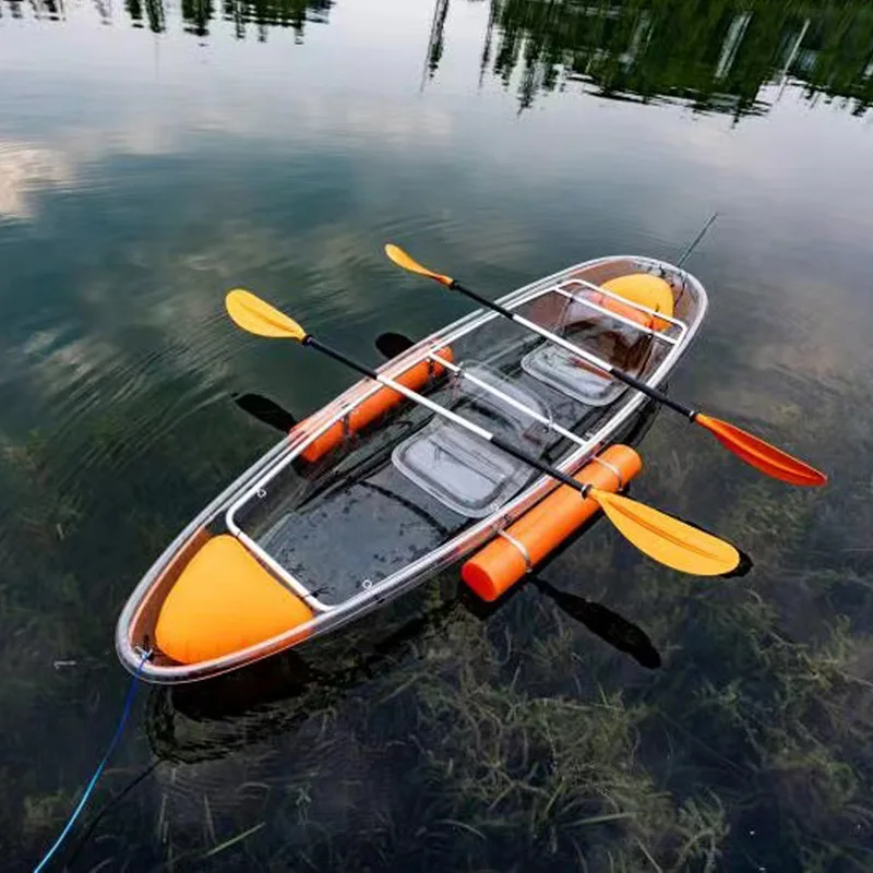 Transparent Kayak PC Kayak Boat Polycarbonate Boat for Water Sports Small Plastic Canoe Water Play Transparent Boat