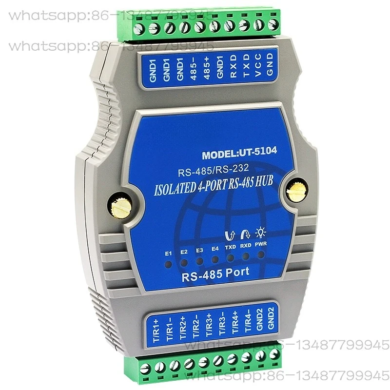

RS232/485 To 4 Ports RS485 Hub Photoelectric Isolation UT-5104 Industrial HUB