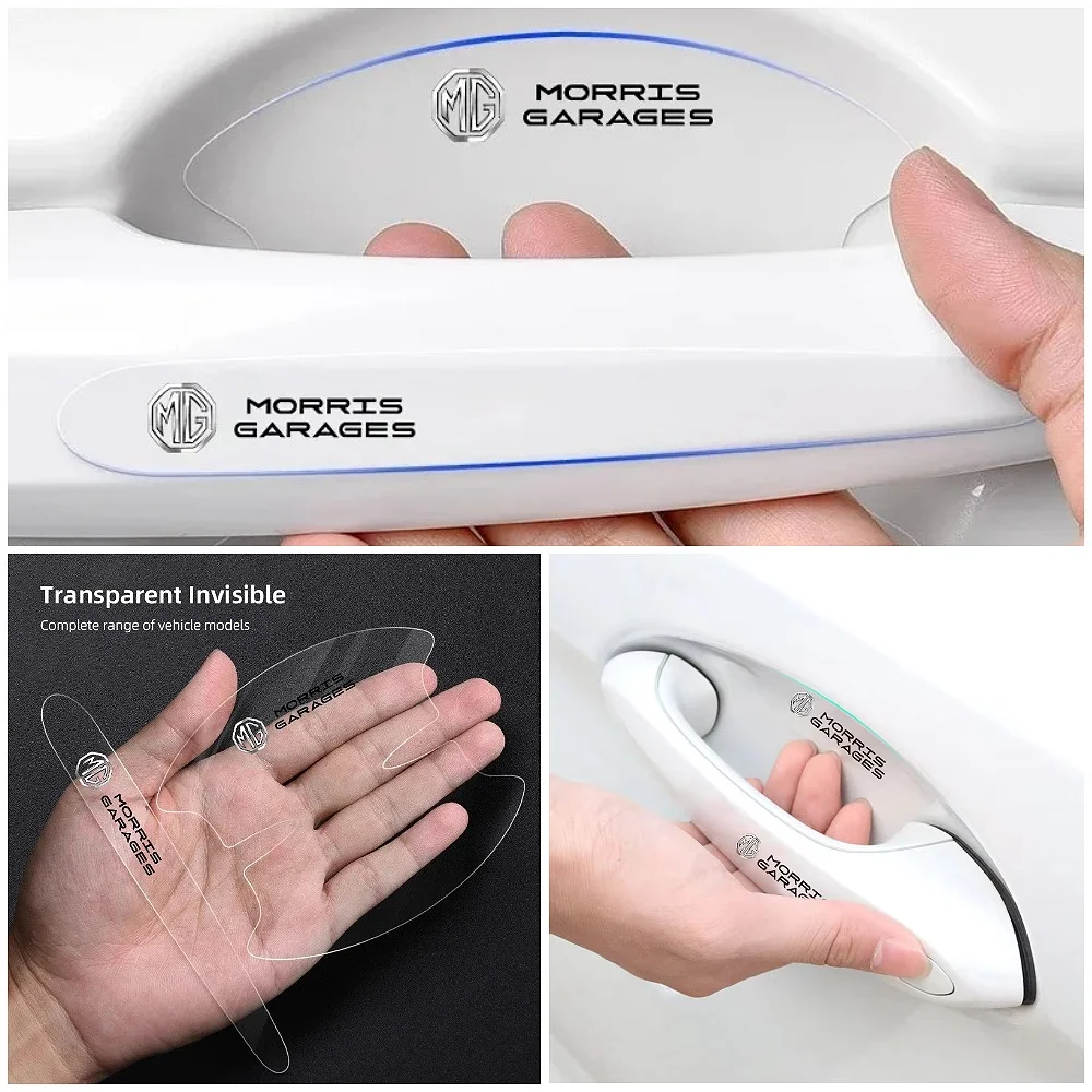 Car Door Handle Bowl Sticker Transparent Invisible Door Bowl Protector for MG ZS MG4 EV MG HS MG3 MG5 EV Marvel R Car Parts
