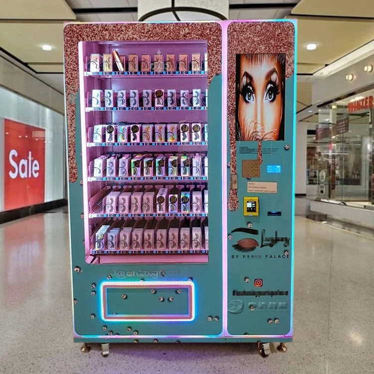 Pink Vending Machines Eyelash Vending Machine Automatic Beauty Vending Machine With Card Payment