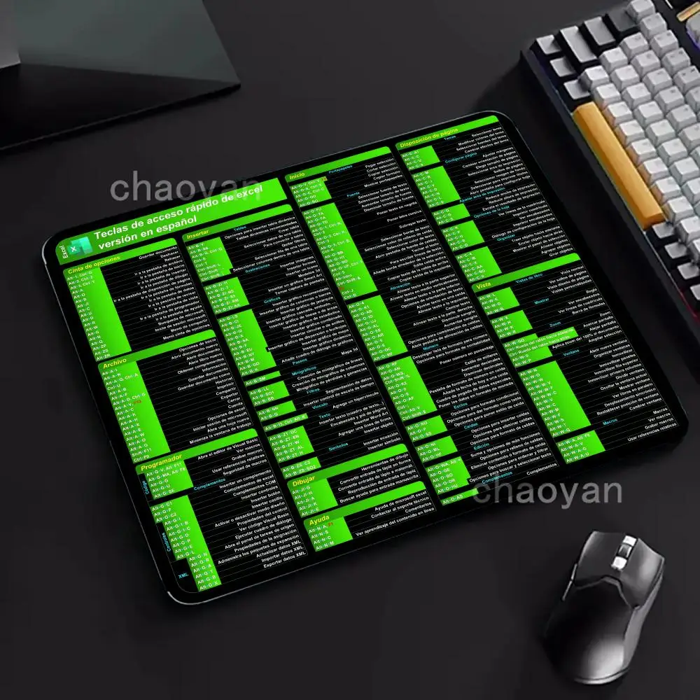 لوحة ماوس إسبانية، لوحة مفاتيح اختصار برامج المكتب ولوحة ماوس، مفاتيح اختصار ممتازة، مريحة لاستخدام حصيرة المكتب
