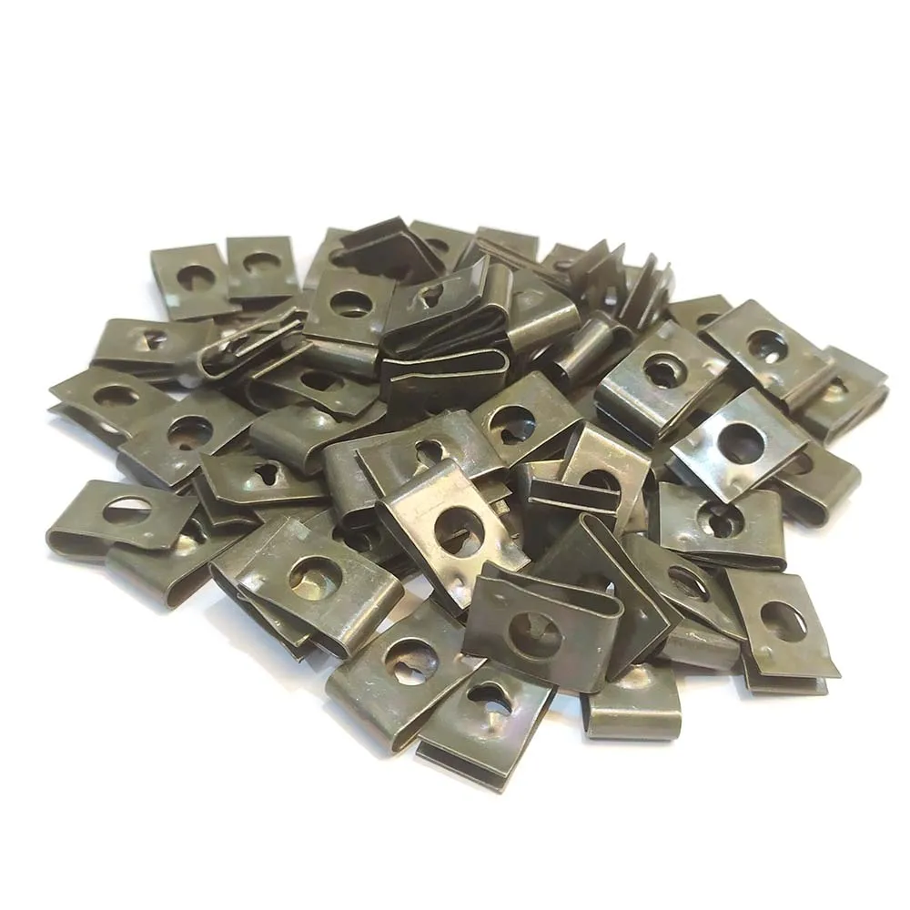 70pcs/set M4/M5/M6 Car U Type Clips Reed Nuts Thread 5mm 6mm 4mm Self-tapping clip 4.2 4.8 for Auto Motorcycle Scooter ATV Moped