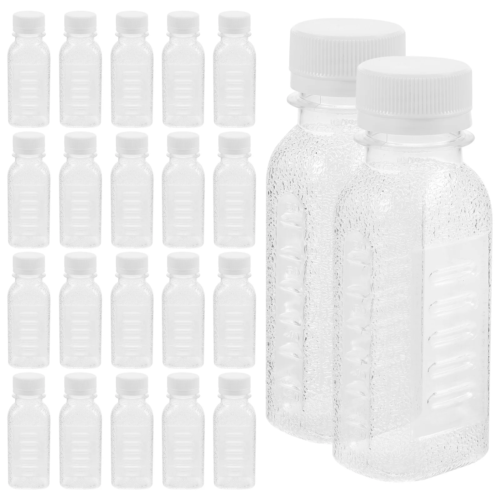 

100ml Transparent Clear Bottles With Caps Plastic Juice Bottle PET Reusable Water Bottle Beverage Bottle With Lid Camping