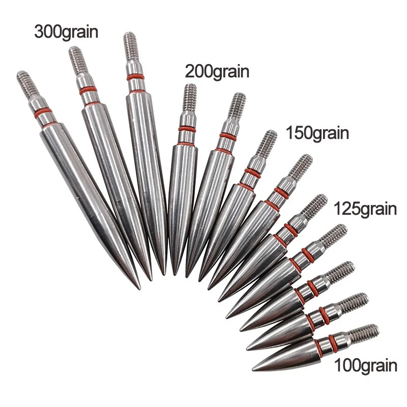 1/3/6/12pcs 100-300grain Steel Arrow Point Tips Shooting Target Arrowhead Archery Training Hunting Accessories