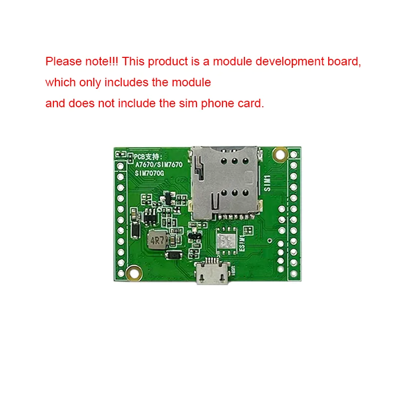 SIMCOM A7672E-LASE 개발 보드 LTE CAT1 4G 모듈 데이터+음성 지원 브레이크아웃 키트 안테나 포함 유럽/중동/아프리카