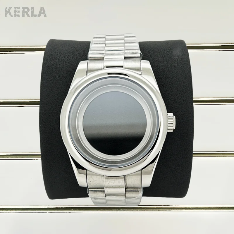 

36mm 39mm Silver Case Presidential Strap Sapphire Glass for Oyster DateJust Case NH35 NH36 4R/7S Automatic Movement 28.5 Dial