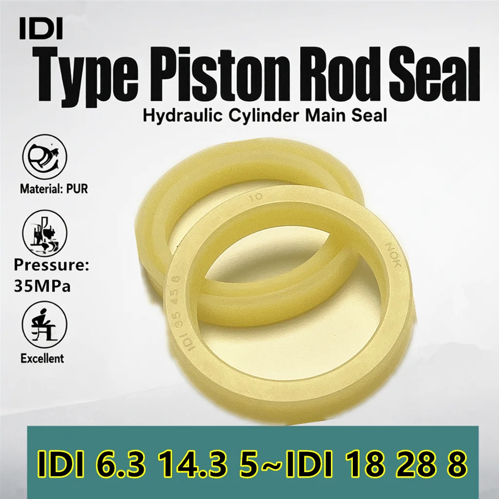 IDI Series Seal Hydraulic Cylinder Piston Rod/shaft PUR Oil Seal Inner Diameter: 6.3~18mm Excavators, Loaders, Forklifts, Etc