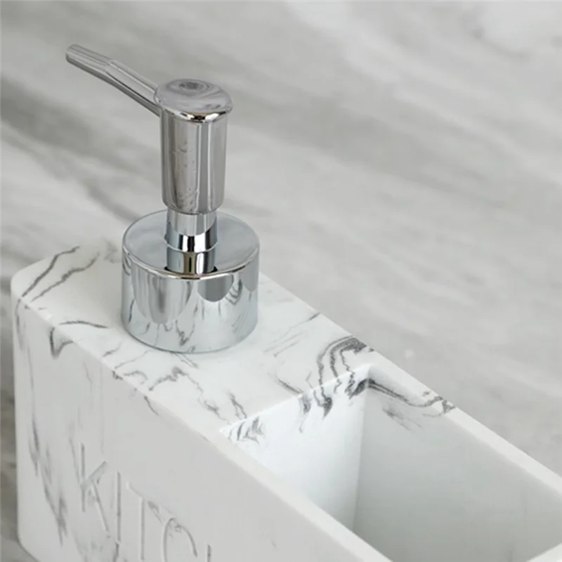 AAAC-Press-Type Afwasmiddel Fles Badkamer Wastafel Keuken Zeepdispenser Hars Met Afwasborstel Spons