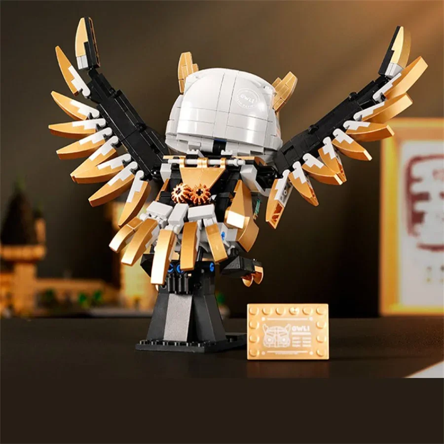 Creatieve bouwstenen Mechanisch Uilmodel Creatieve STEM Educatieve montagestenen Kinderspeelgoed Verjaardagscadeau