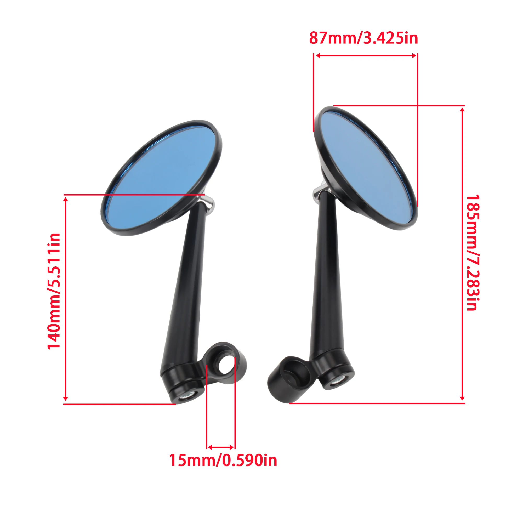 Motorcycle Rearview Mirror Blue Glass Mirror 8 10mm For BMW R1250GS S1000SR F900XR Triumph Tiger 1050 Trident 660 Motorbike Part