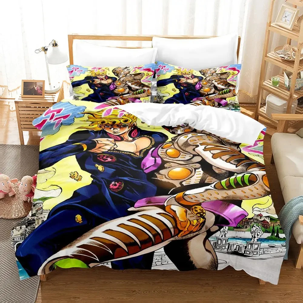 JoJo Bizarre Adventure 3D Printed Anime Duvet Cover Queen King Size for Boys Bedroom 2024 Duvet Cover Bed Set Quilt Cover