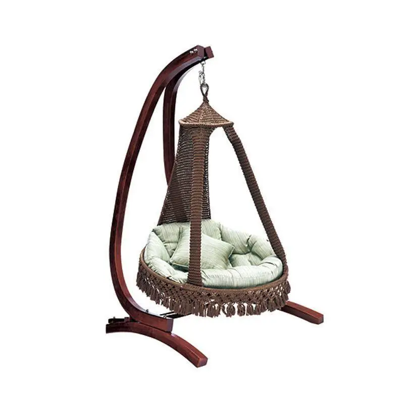 Outdoor Swing South East Asia Swing Rocking Chair Balcony Courtyard Solid Wood Deckchair Leisure Furniture Cradle