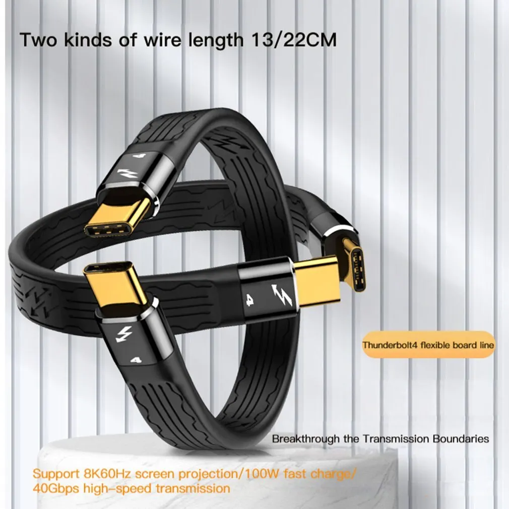 

100 Вт USB 4 Thunderbolt 4 Кабель USB C To C Fast PD Адаптер 40 Гбит/с 8 К/60 Гц Для ноутбука Macbook Pro USB Type C Зарядное устройство Кабель для передачи данных