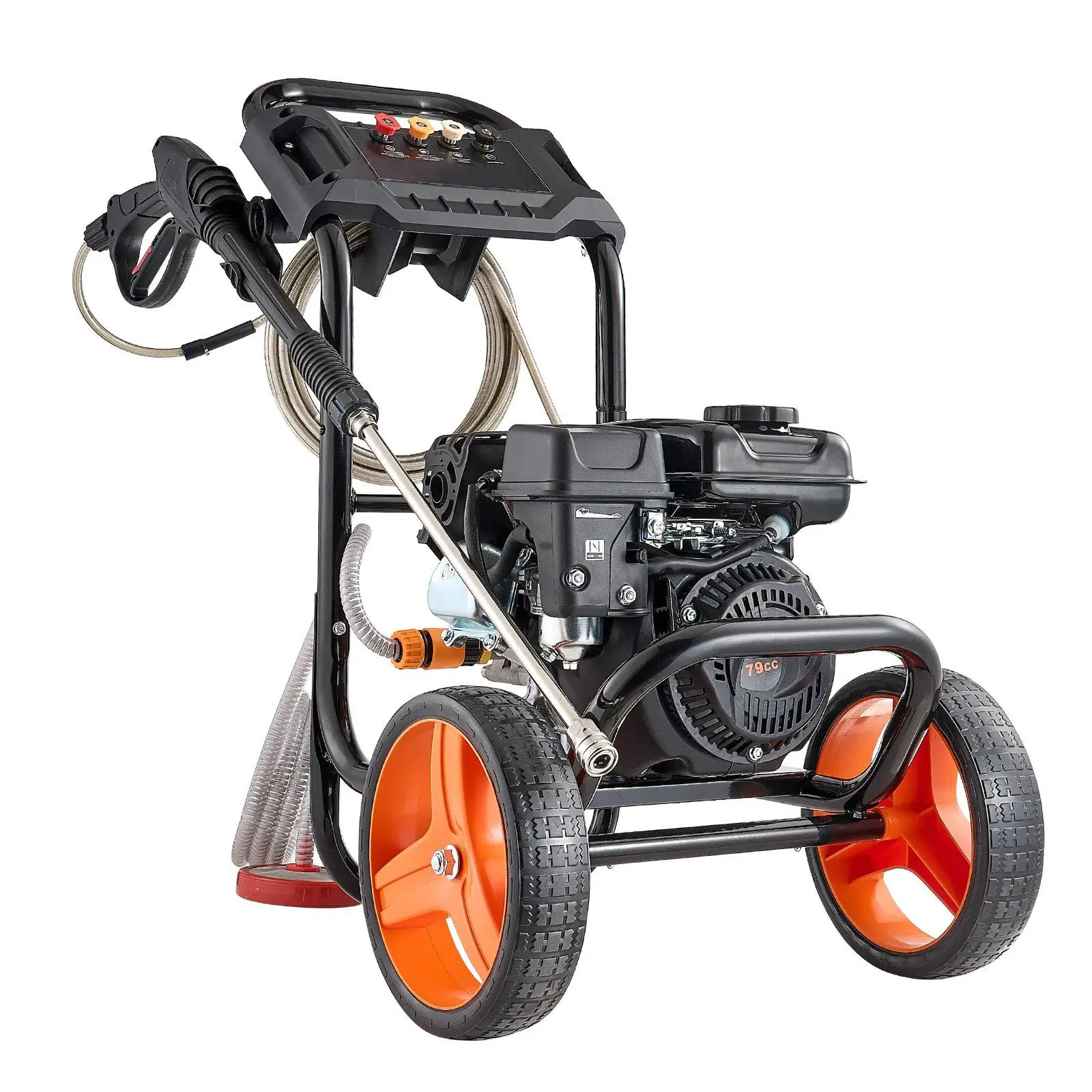

Gas Pressure Washer 2900 PSI and 1.85 Max GPM, Upgrade Aluminum Pump with Spray Gun and Wand, 4 Nozzle Set, Low Profile Power
