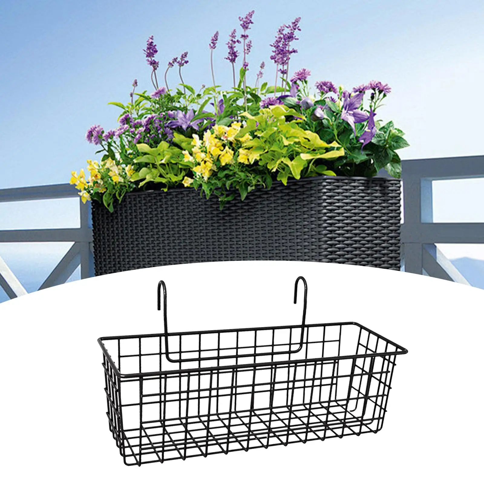 Hanging Planter Basket Plant Pot Rack Stand Organizer Deck Garden Porch Window Balcony Flower Pot Holder for Outdoor Nursery