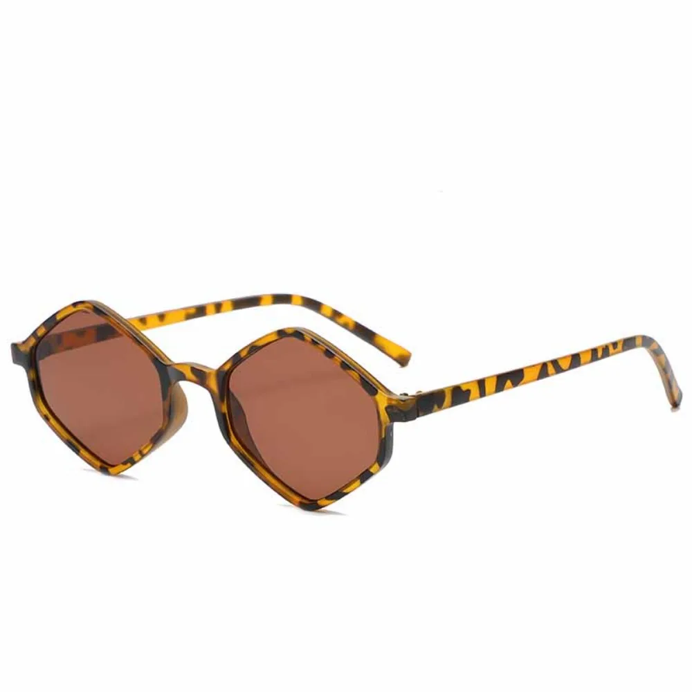 

Fashion Multicolor Lenses Rhombus Leopard Sunglasses Lightweight Trendy Metal Eyewear Retro Vintage UV400 Sun Glasses Beachside