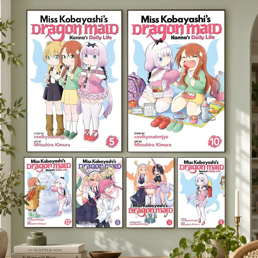 Anime Miss Kobayashi's Dragon Maid Poster Wall Art Home Decor Living Room Bedroom Office Dorm Apartment Gift