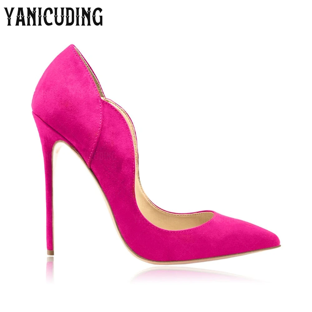 أشار تو الجلد المدبوغ الخناجر البتلة خياطة عالية الكعب مضخات مثير نمط الانزلاق على خنجر عالية الكعب أنيقة نمط مأدبة الكعوب