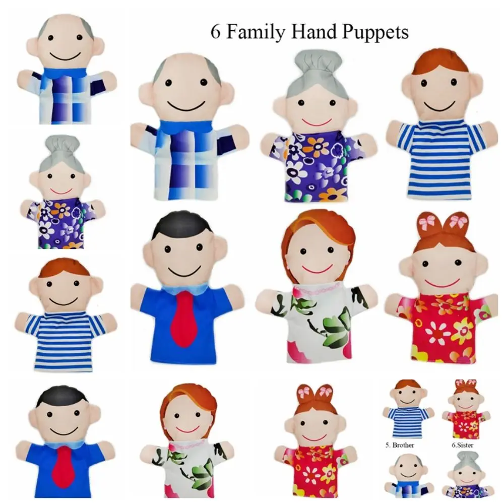 Marionetas de mano para miembros de la familia, 12 tipos de juguetes de peluche, marionetas de mano para miembros de la familia, educativas interactivas