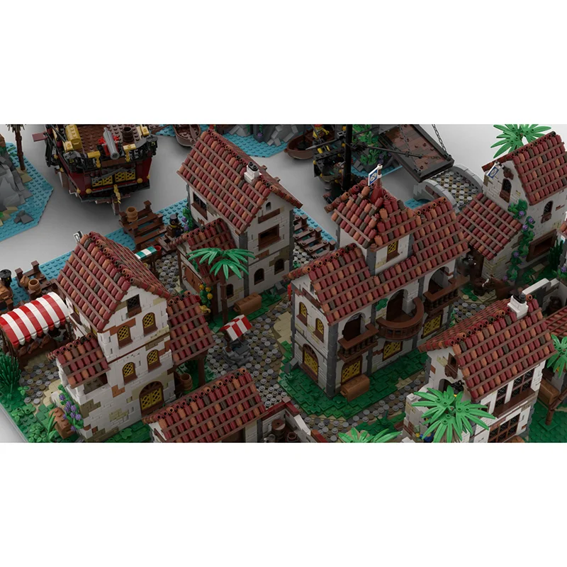 Briques de Construction modèle de Forteresse Pirate Moc, blocs de technologie modulaires ultimes du porto des Pirates, jouet de noël à monter soi-même, cadeaux de Construction