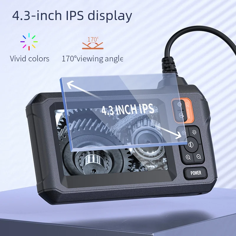 4.3IPS Screen, Industrial Endoscope, IP67 Waterproof LED Camera HD1080P Pipe, Sewer Car Inspection, Endoscope