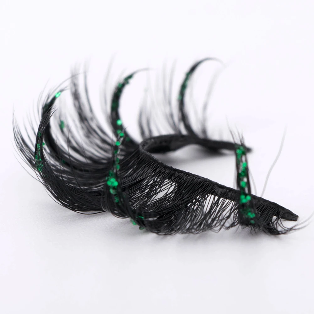 2022 new products Luminous Dramatic glitter colored lashes russian volume faux mink strip lashes party sequins false lashes