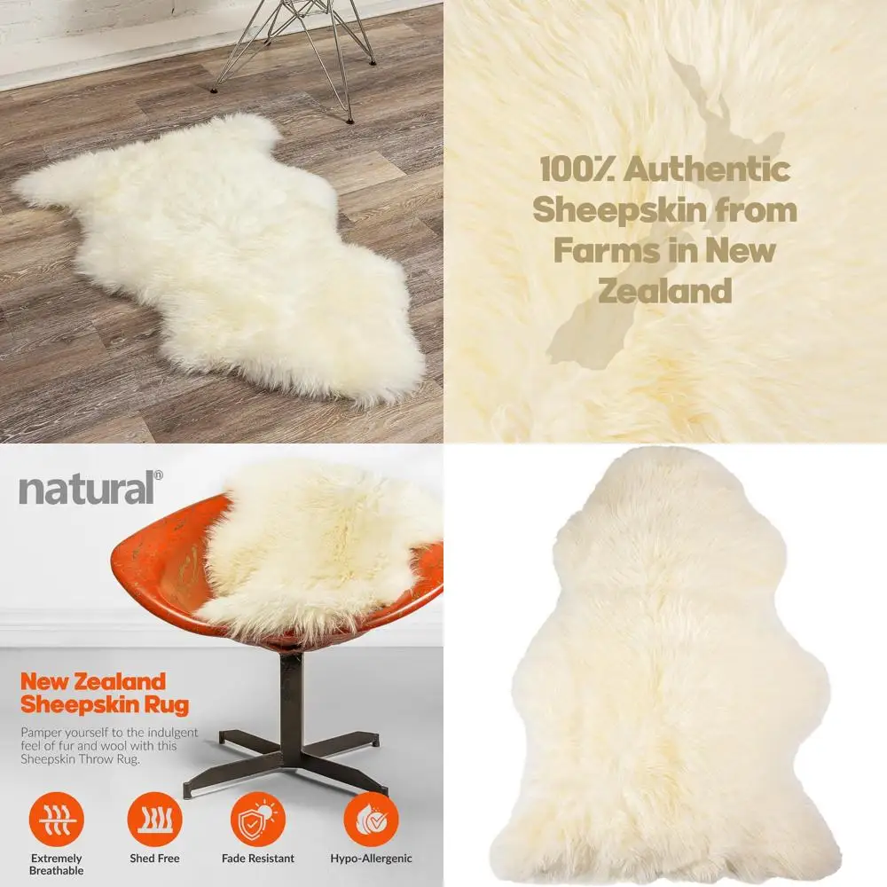 

Thick and Luxurious Sheepskin Rugs with Plush Pile and Non-Slip Backing for Home Living Spaces