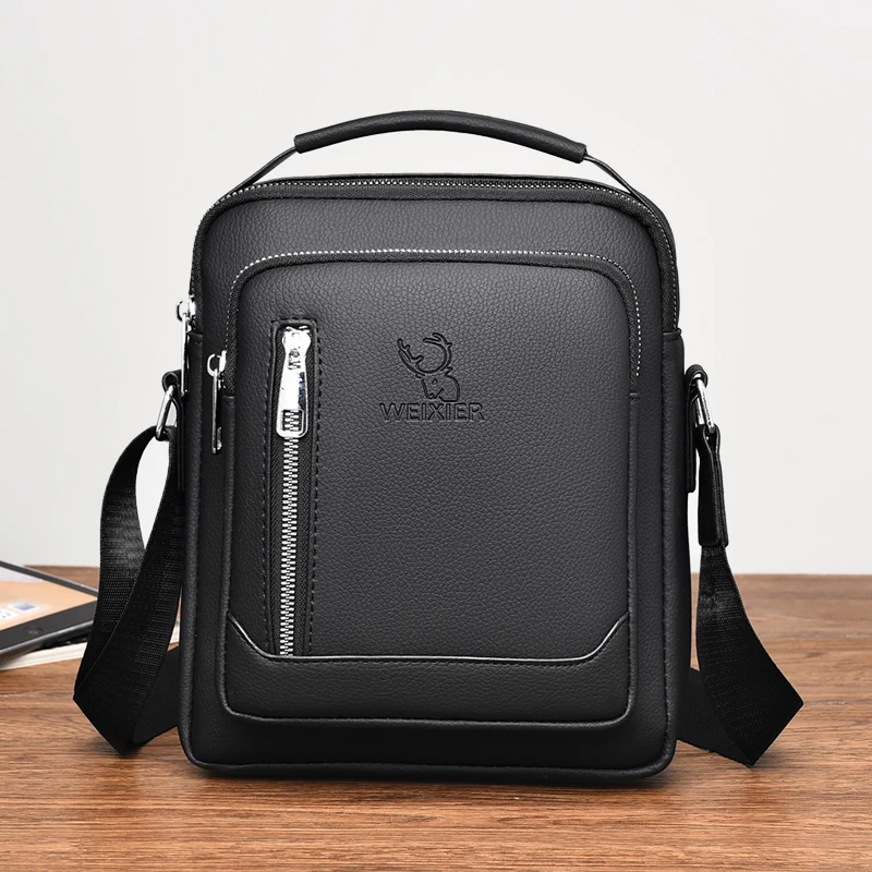 

Men One Shoulder Cross body Messenger Bag Fashion Simple Casual Retro PU Leather Male Sling Messenger Bags