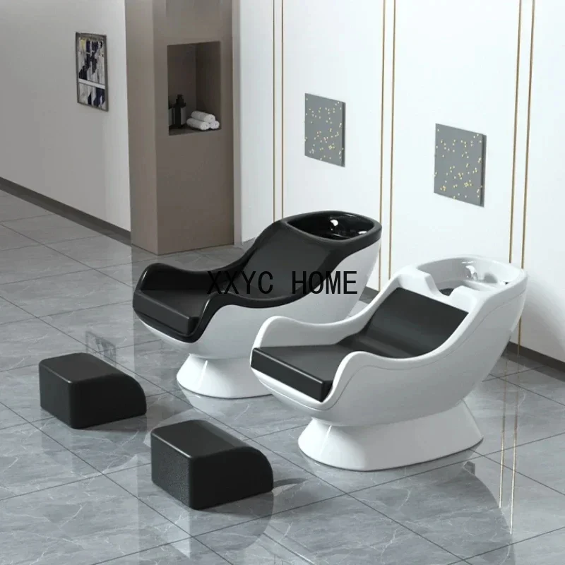 Semi-Lying Barber Shop Shampoo Chair High-End Hair Salon Flushing Bed European Simple Hair Salon