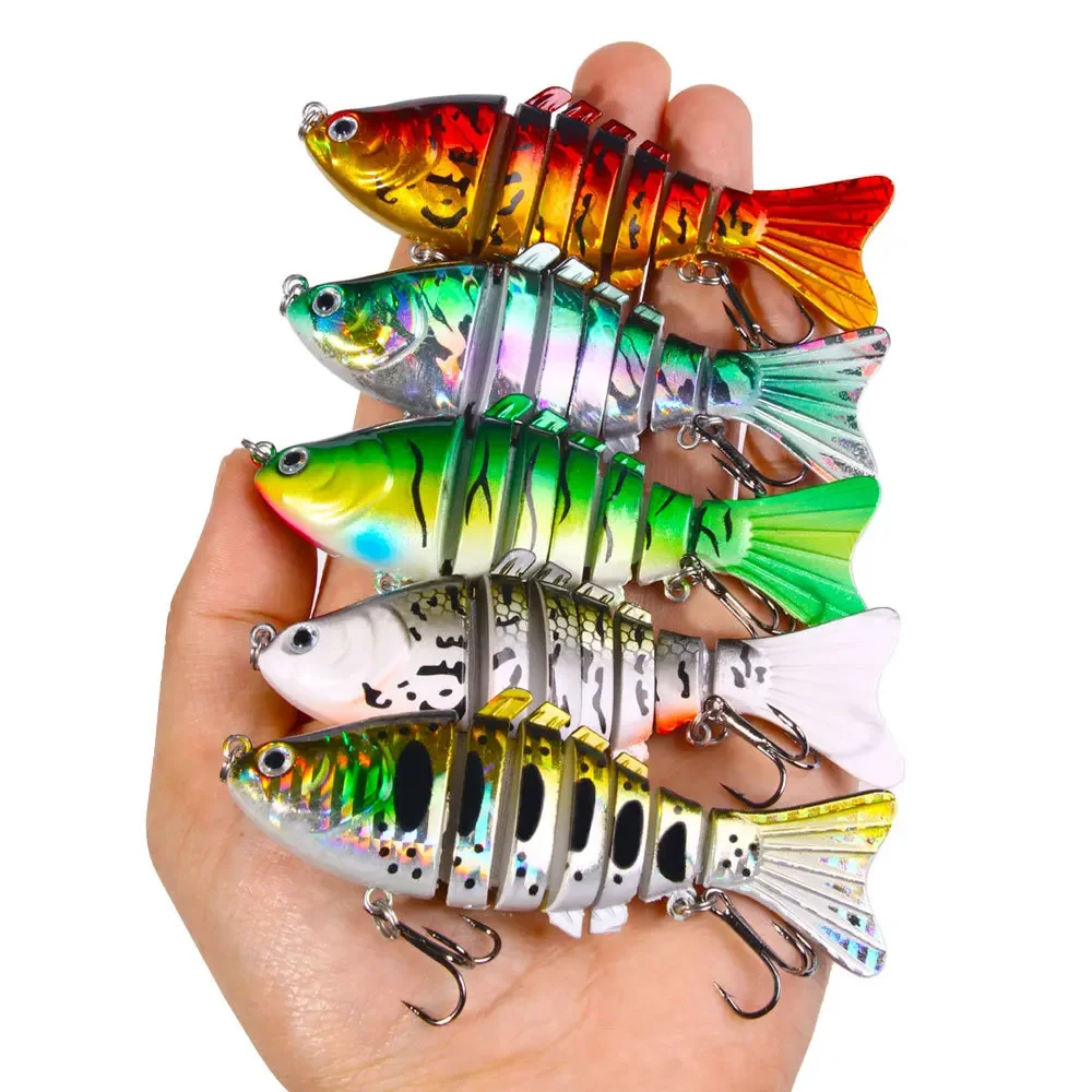 

1pcs Fishing Wobbler Slow speed 7 Segment Swimbait Crankbait Hard BaitSlow10cm-15.6g-6#Hook lsca Artificial Lures Fishing Tackle