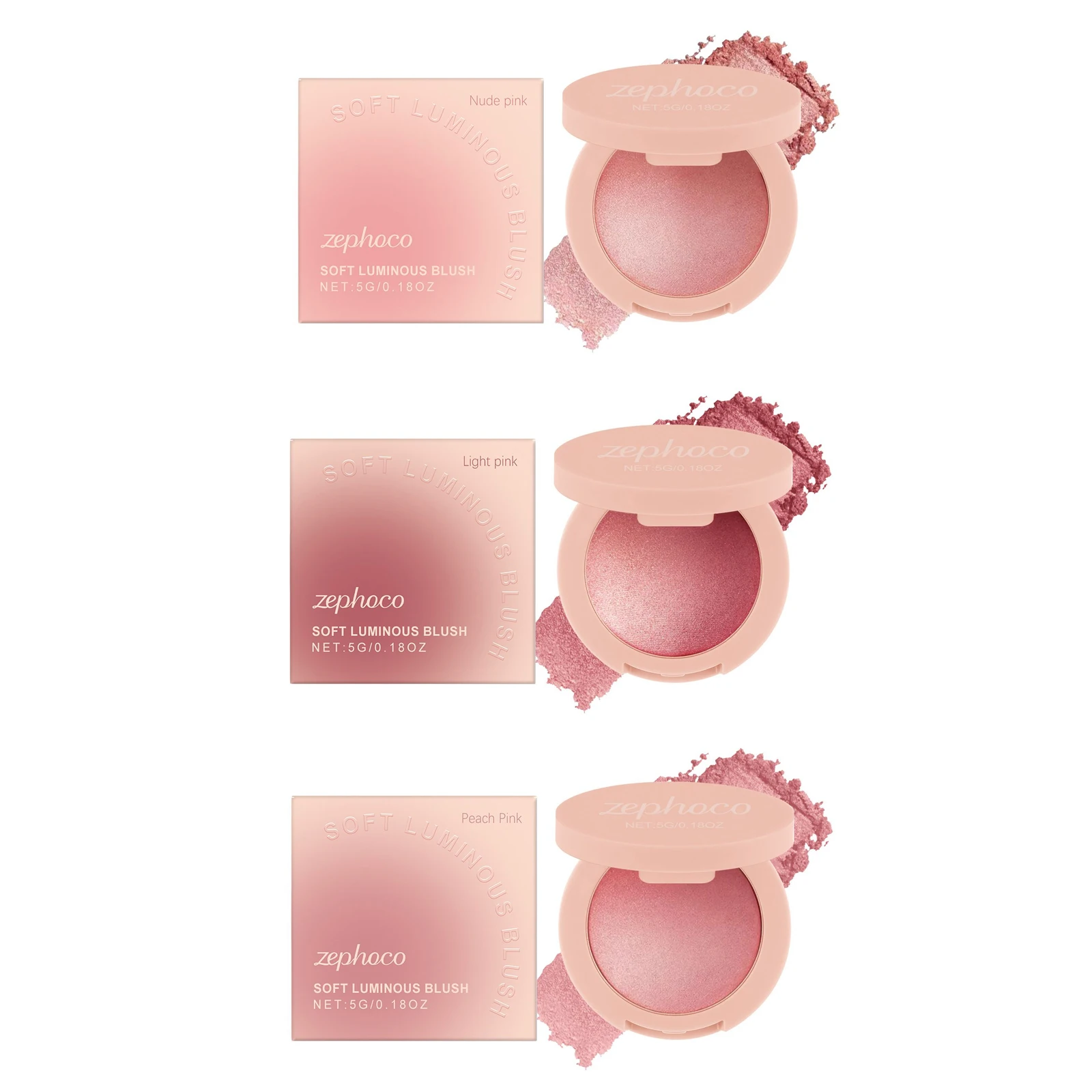 Powder Blusher Natural Matte Color Waterproof Improves Skin Tone Soft Luminous Blush Brightening Face Contouring Cosmetics 5g