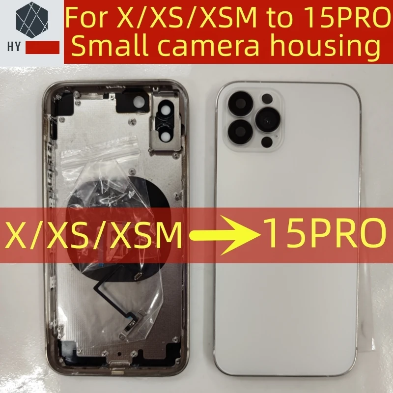 DIY Back housing For iPhone X XS to 15 Pro Back Cover For XS MAX To 15 Pro MAX Housing For X XS XS MAX Up To 15 Pro 15Pro Max