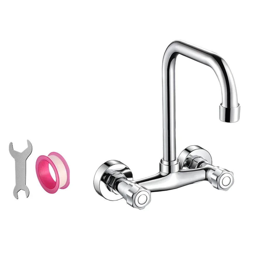 Double Hole Faucet 360 Swivel Faucet For Home Improvement Water-saving Corrosion-resistant Flexible And Convenient