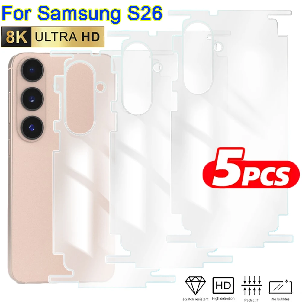 

Набор из 1-5 штук: гидрогелевая пленка для полного покрытия задней панели и наклейки для рамки для Samsung Galaxy S26 Ultra Plus, прозрачная защитная пленка HD для задней стороны