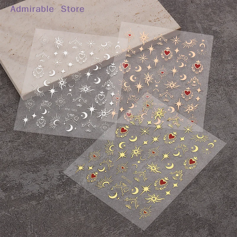 w3D Heart Stickers For Nails Valentines Day Decorations Butterfly Manicure Decals