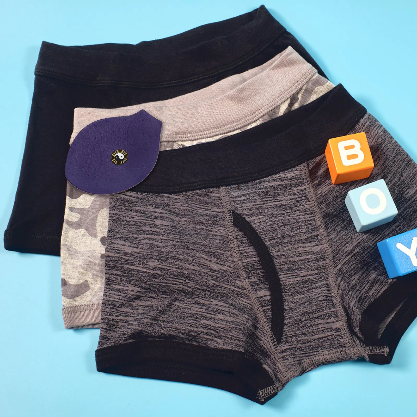 2 Peças de Bolsa Acolchoada Frontal para Roupa Íntima, Moda Praia e Cuecas Esportivas - Azul Escuro